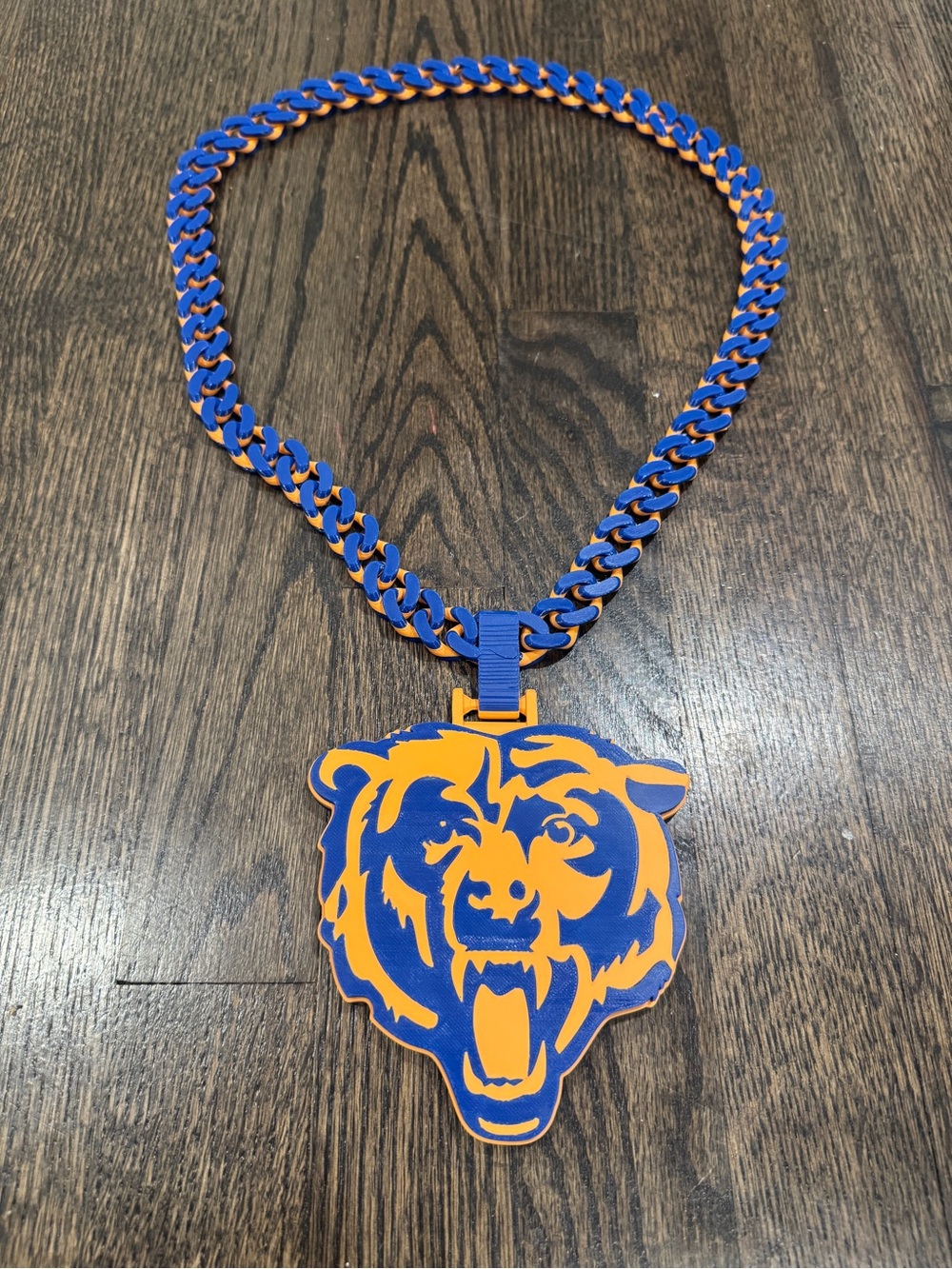 Chicago Bears 3D Printed Oversized Statement Chain & Logo Pendant Necklace - Picture 8 of 12